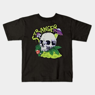 Skull with ufo Stranger Kids T-Shirt